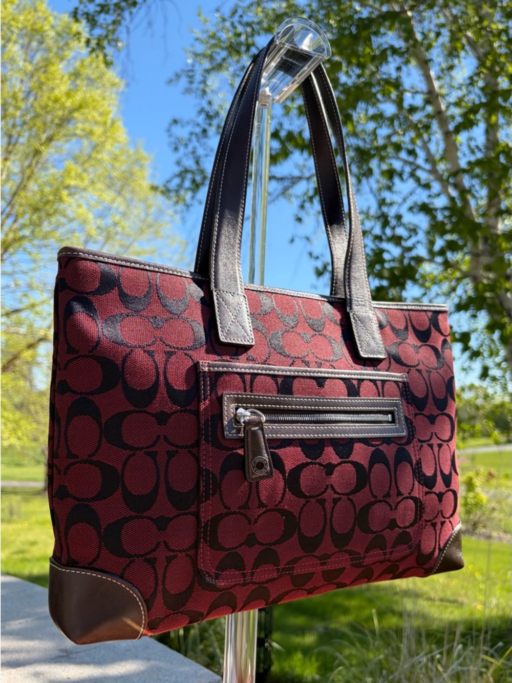Vintage COACH Signature Slim Shoulder Tote EUCc - Picture 3 of 17
